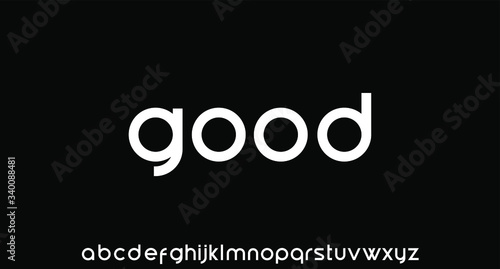 modern geometric sans serif futuristic font alphabet vector set photo