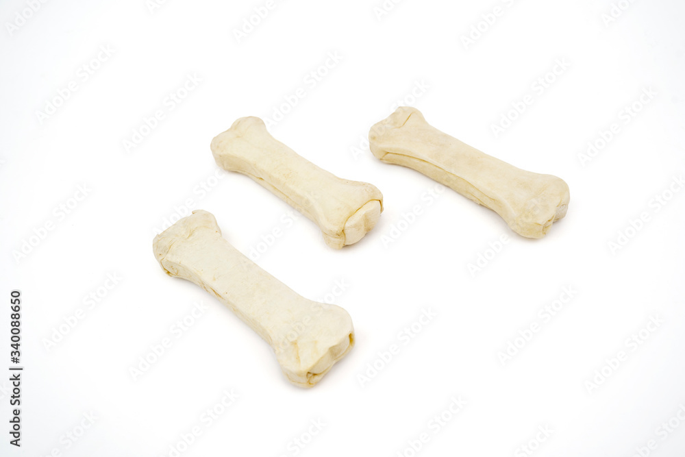 Three bones for dog snack in the studio