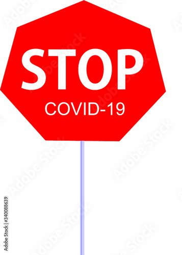 Stop al Covid-19 en letrero
