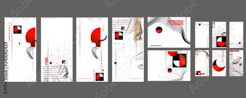 Poster design Japanese style templates set invitations to lines abstract white background for book cover texture brochure