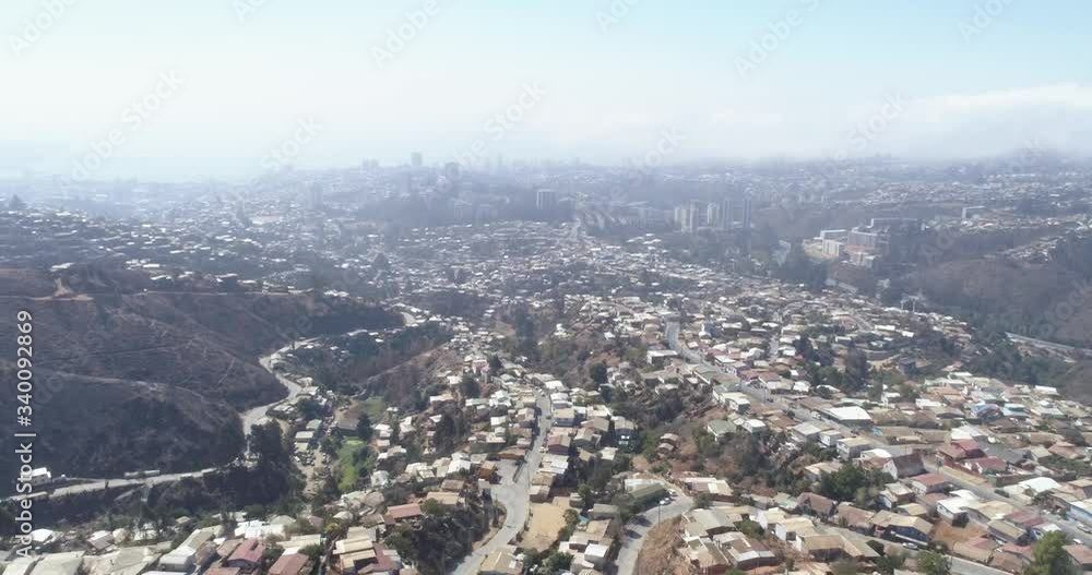 Aerial View to the Colofrul and Bright Buildings and Streets of Valparaiso, Chile. 4K. Aerial View to the Colofrul and Bright Buildings and Streets of Valparaiso, Chile. 4K.