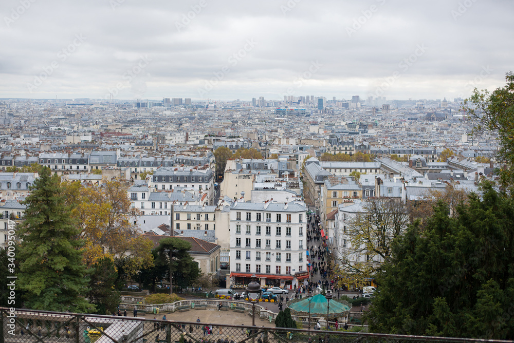 Paris view with the buildings