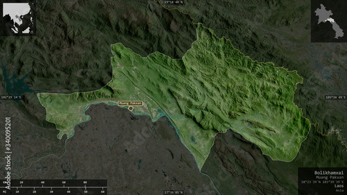 Bolikhamxai, Laos - composition. Satellite photo