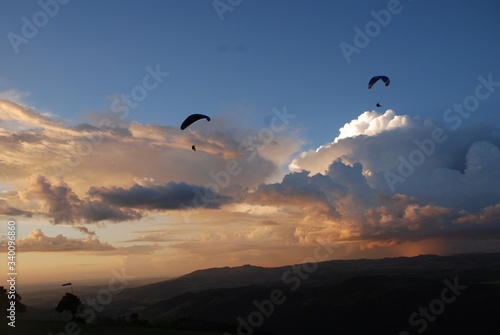 paraglider over the mountains