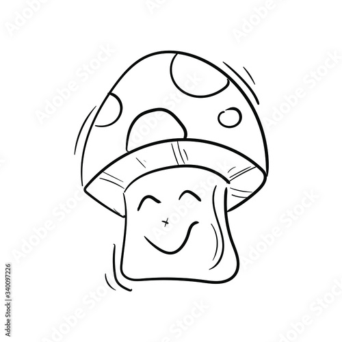 vector illustration of a cartoon mushrom