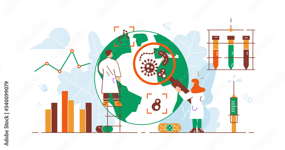 Obraz premium Epidemiology. Health danger risk spread laboratory