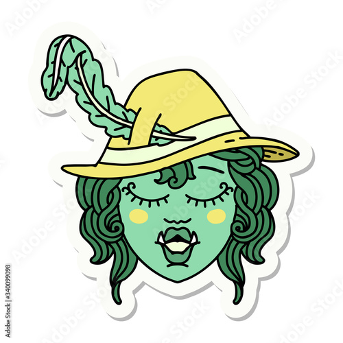 orc bard character  sticker