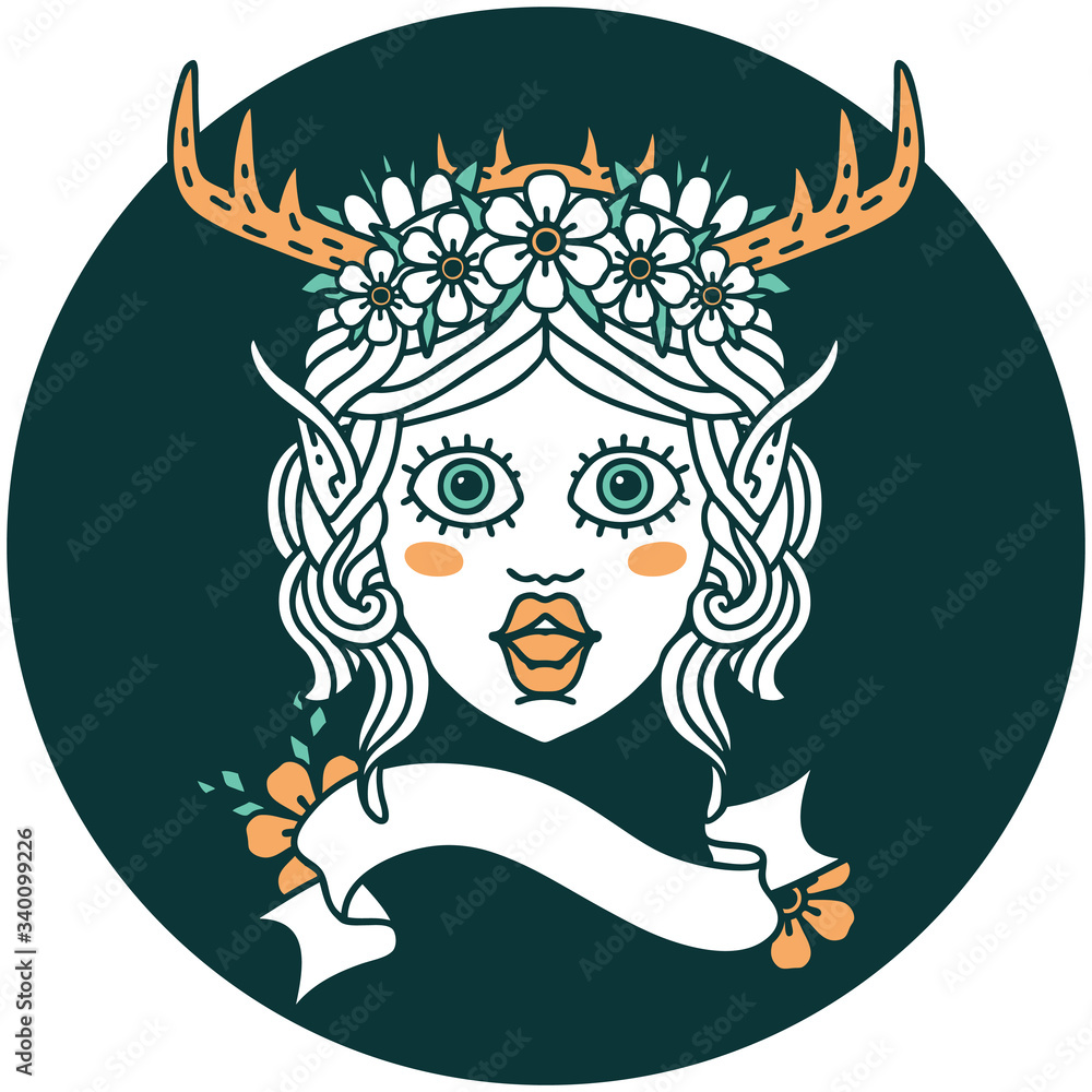 elf druid character face icon elf druid character face icon