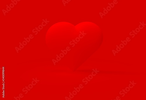 Monochromatic red heart