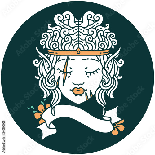 elf barbarian character face icon