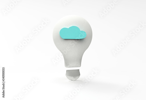 Light bulb with a blue cloud