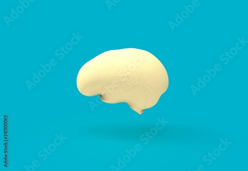 Yellow brain, intelligence idea and brainstorming concept