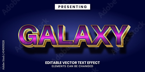 Editable text effect with galaxy movie poster style