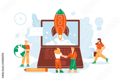 Concept startup launch of a new business