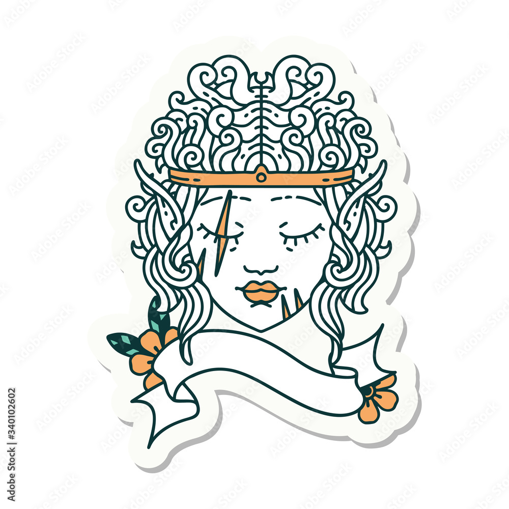 elf barbarian character face sticker elf barbarian character face sticker