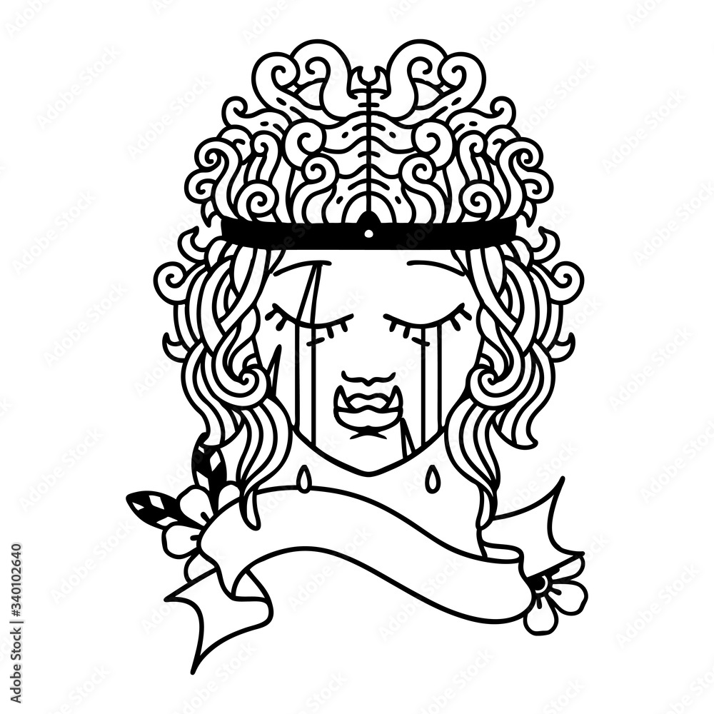 crying orc barbarian character face illustration crying orc barbarian character face illustration