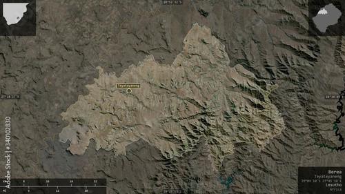 Berea, Lesotho - composition. Satellite photo
