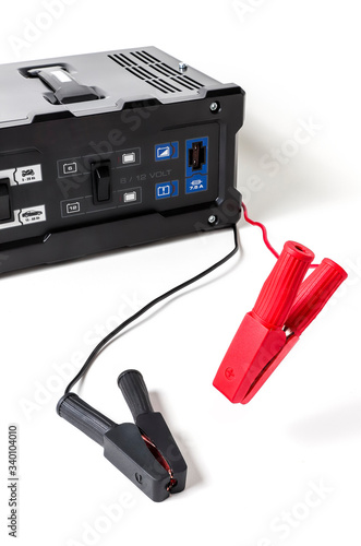car battery charger isolated on white background