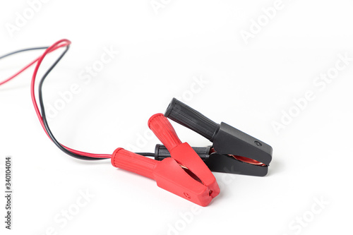 battery charger clamps isolated on white background