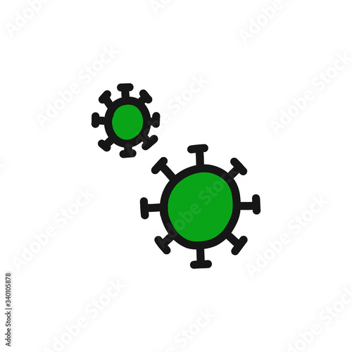 coronavirus doodle icon, vector illustration