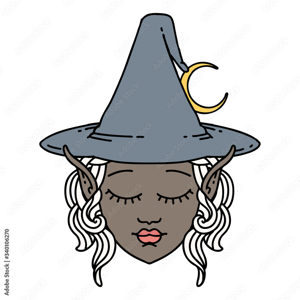 elf mage character face illustration elf mage character face illustration