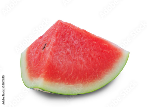 watermelon ripe cut slice isolated on white background  with clipping path