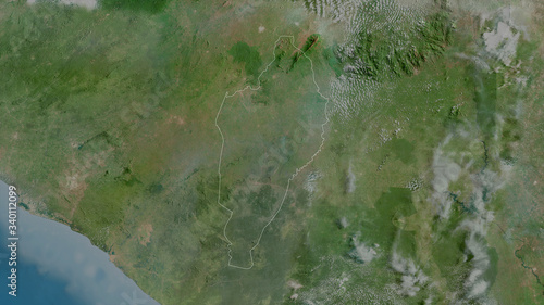 Nimba, Liberia - outlined. Satellite