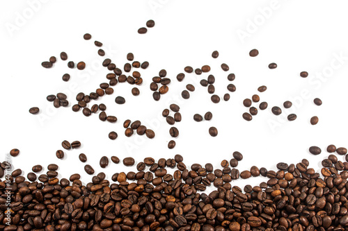 Coffee cup and beans coffee on a white background. coffee cup and coffee beans.