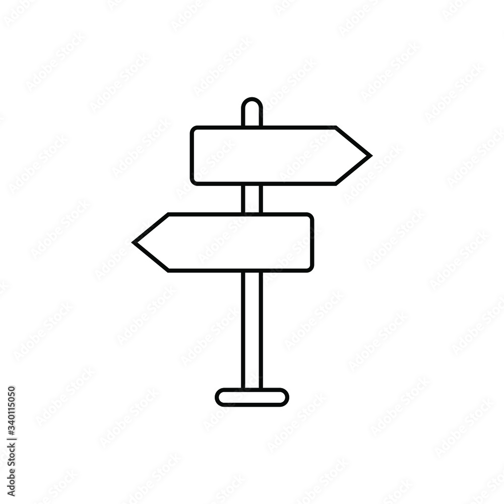 Signpost icon, direction line icon isolated Signpost icon, direction line icon isolated