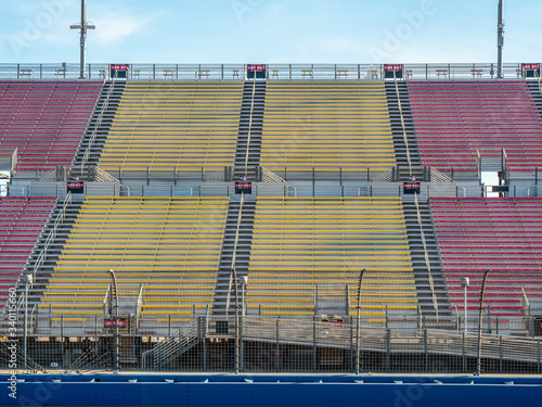 Empty Race Track Stadium Bleachers