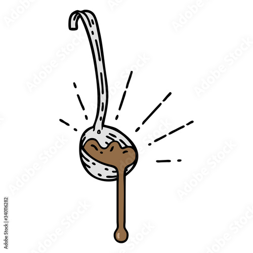 traditional tattoo style ladle of gravy