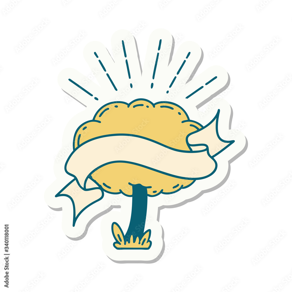 sticker of tattoo style tree sticker of tattoo style tree