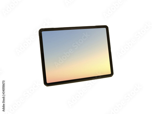 2020 new 12.9 pro tablet with 2732 x 2048 resolution isolated on white blank screen gradient sky