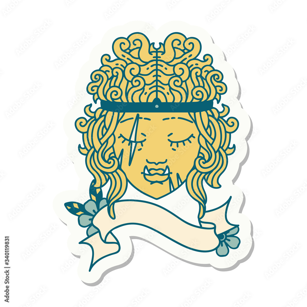 orc barbarian character face sticker orc barbarian character face sticker