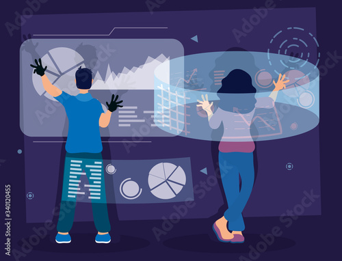 couple using augmented reality technology