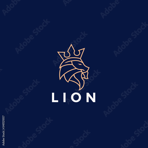 heraldic, luxury, lion logo. modern icon, template design illustration photo