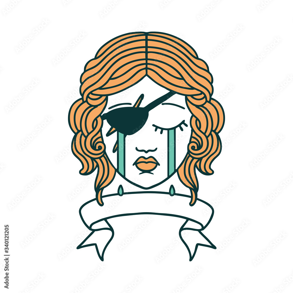 crying human rogue with banner illustration crying human rogue with banner illustration