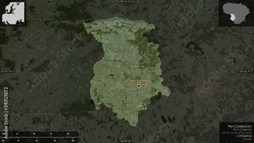 Marijampoles, Lithuania - composition. Satellite photo