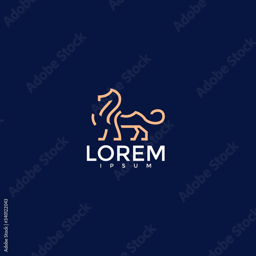 heraldic, luxury, lion logo. modern icon, template design illustration
