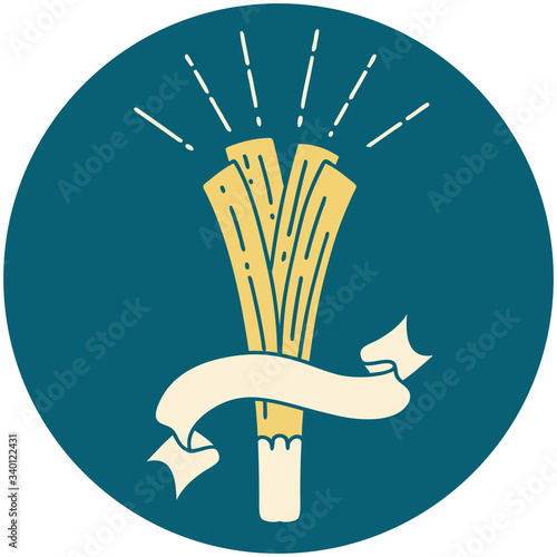 icon of tattoo style leek