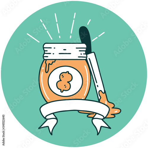 icon of tattoo style peanut butter
