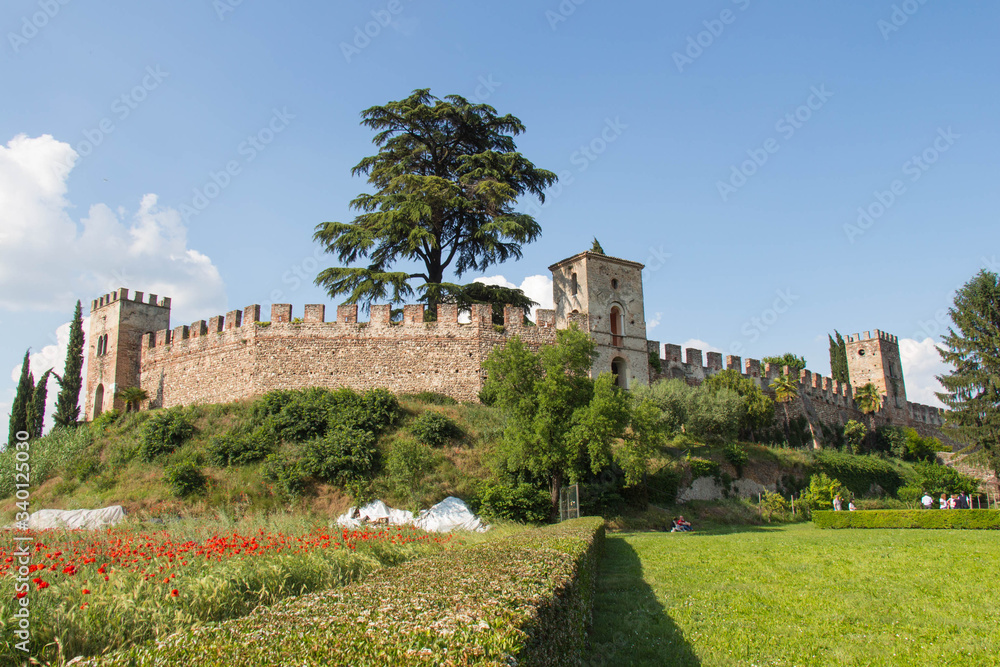 Fortified walls of Castellaro Lagusello, Mantua, Italy.