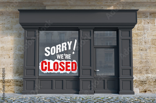 Small shop with sorry we ar...