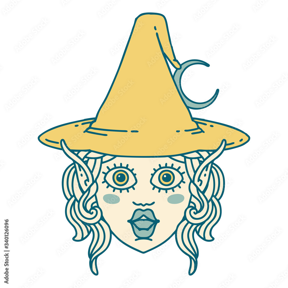 elf mage character face illustration elf mage character face illustration