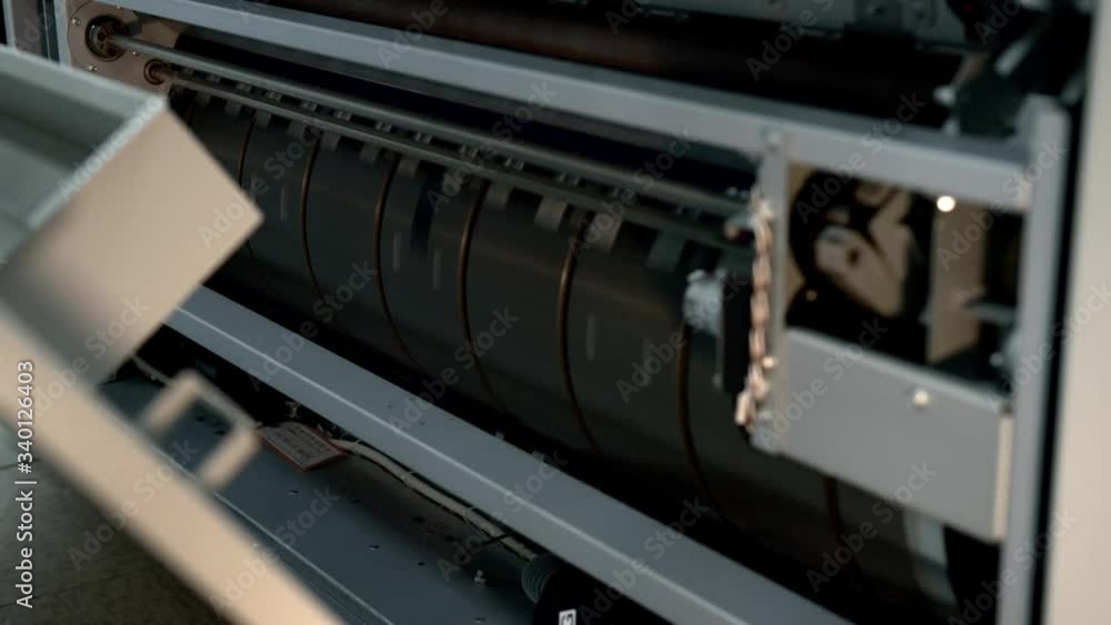 Offset printing machine close up shoot Offset printing machine close up shoot