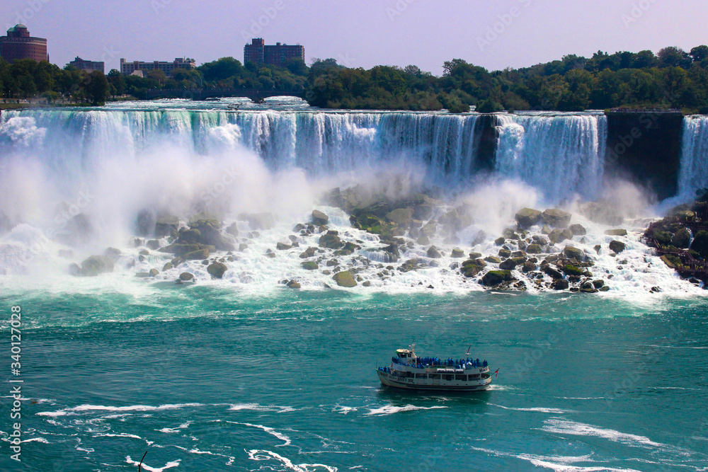 Niagara Falls waterfall on a sunny day, Canadian side Niagara Falls waterfall on a sunny day, Canadian side