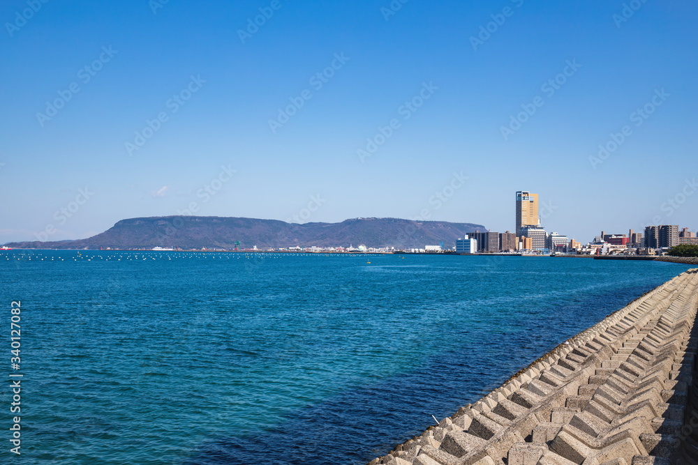 Fototapeta premium Cityscape of Takamatsu city waterfront , Kagawa, Shikoku, Japan 