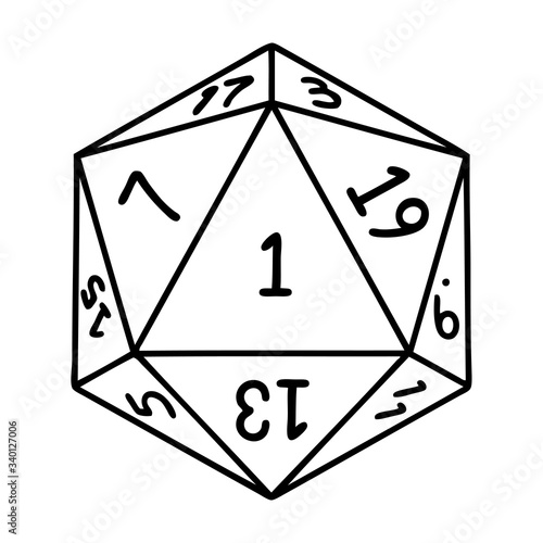 natural 1 D20 dice roll illustration