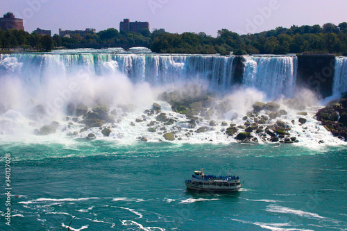 Niagara Falls waterfall on a sunny day  Canadian side