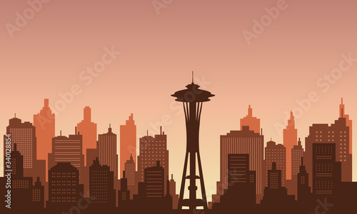 Background in the downtown with afternoon sky